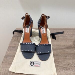 Lanvin blue denim wedges